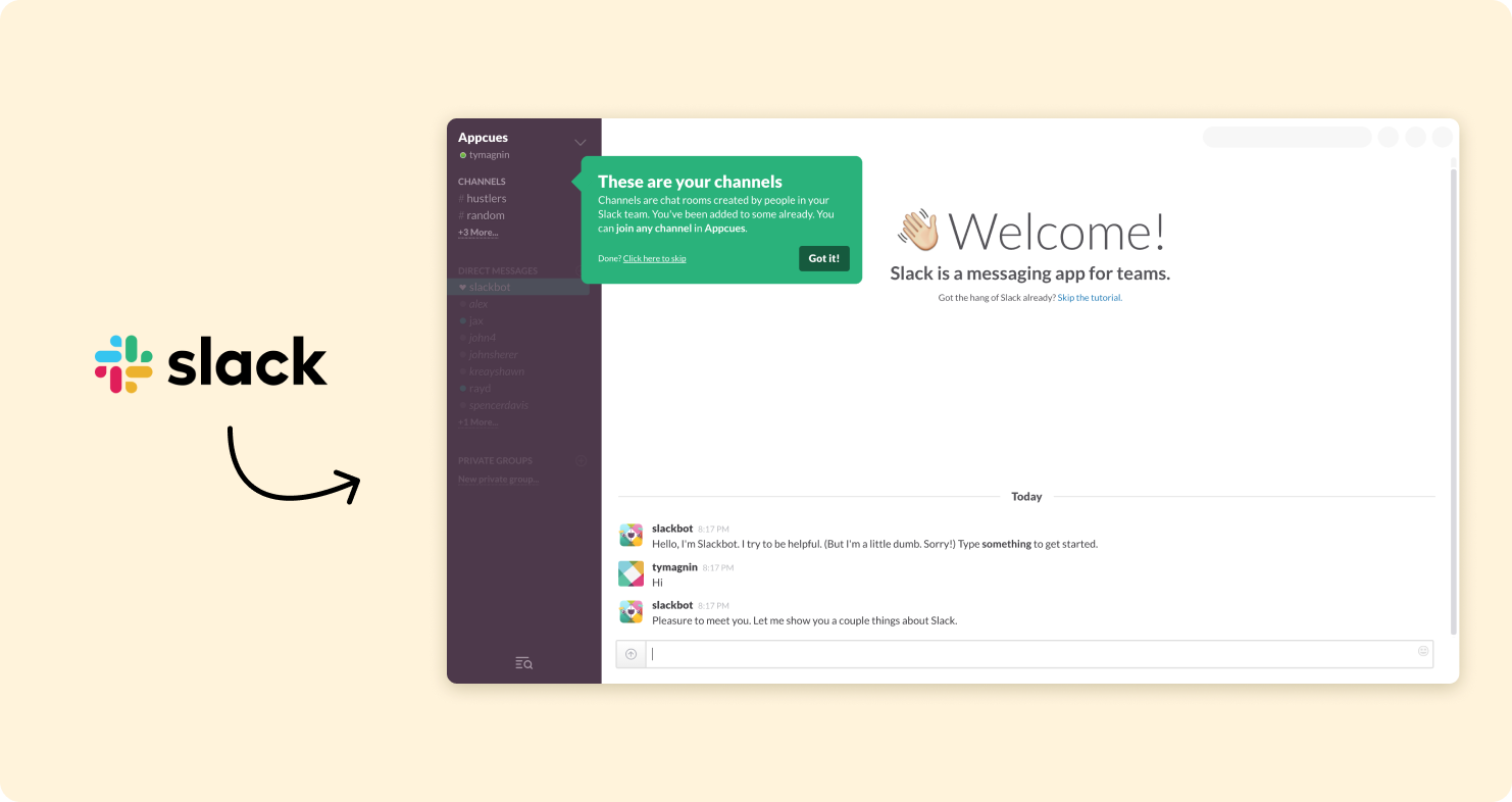 Slack customer retention example