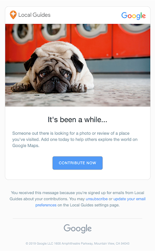 An image of Google's re-engagement email